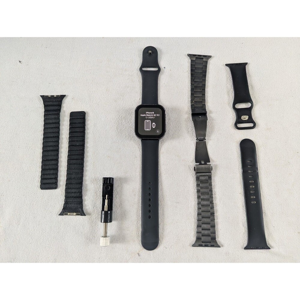 Apple Watch SE 44mm Space Gray Aluminum GPS Smartwatch Bundle Extra Bands
